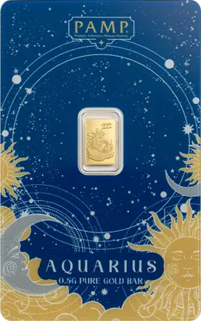 0.5g Sternzeichen Goldbarren | PAMP | Wassermann