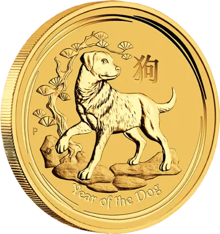 1/10 oz Lunar II Dog | Gold | 2018