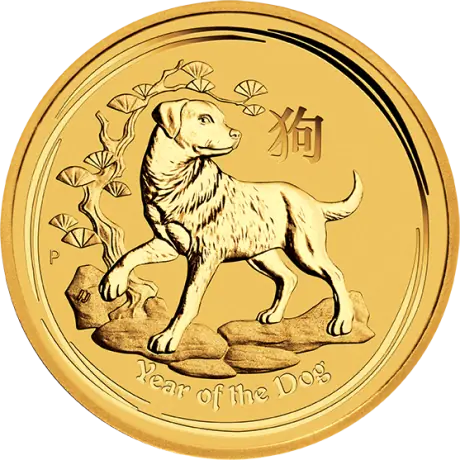 1/10 oz Lunar II Dog | Gold | 2018