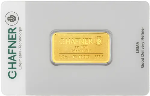 1/2 oz Lingot Lingot d'or (C.Hafner)