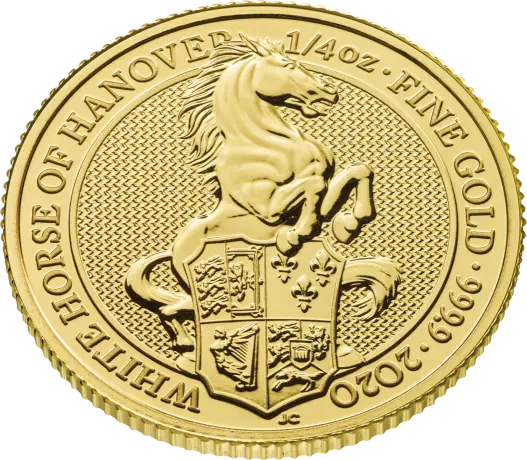 1/4 oz Queen's Beasts White Horse of Hanover Gold Coin (2020)