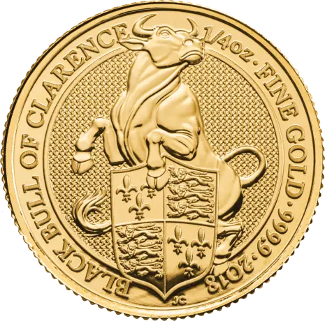 1/4 oz Queen's Beasts Black Bull Gold Coin (2018)