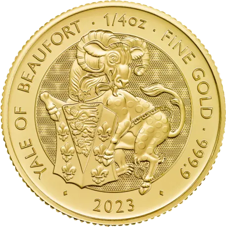 1/4 oz Tudor Beasts Yale of Beaufort Złota Moneta | 2023
