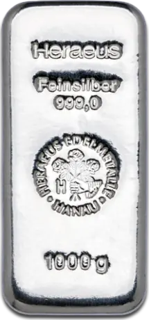 1 Kilogram Srebrna Sztabka | Uszkodzona