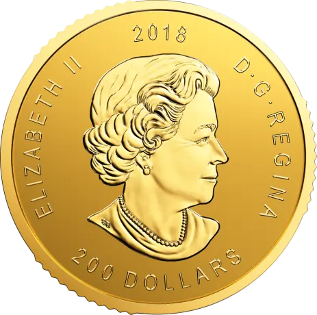 1 oz "Aquila reale" Call of the Wild moneta d'oro .99999 (2018)