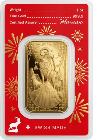1 oz Lingote de Oro | Argor-Heraeus | A&ntilde;o de la Cabra | 2027