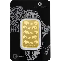 1 oz Złota Sztabka | Loxodonta Africana | Rand Refinery | QR Code