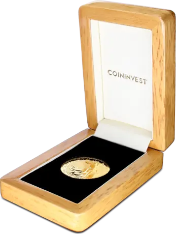Pudełko drewniane na monetę | 1 uncja Britannia, Bestie Królowej
