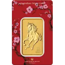 Lingote de oro Lunar III Caballo de 1 oz | Perth Mint | con Certificado