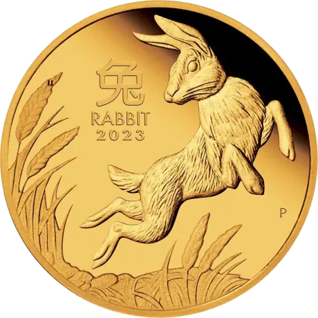 Золотая монета Лунар III Год Зайца 1 унция 2023 (Lunar III Rabbit)
