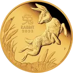 Золотая монета Лунар III Год Зайца 1 унция 2023 (Lunar III Rabbit)