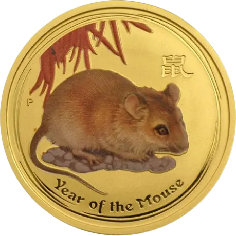 1 oz Lunar Mouse | Gold | Colorized | 2008