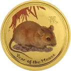 1 oz Lunar Mouse | Gold | Colorized | 2008