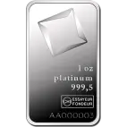 1 oz Platinum Bar | Valcambi
