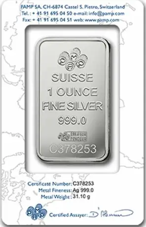 1 oz Silberbarren | PAMP |  Lady Fortuna