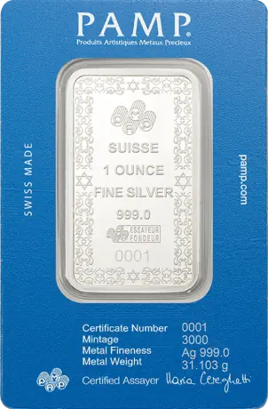 1 oz Silberbarren | PAMP | Star of David