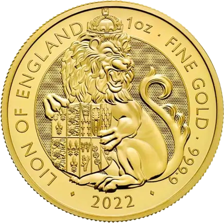 1 oz Tudor Beasts The Lion of England Goldmünze | 2022