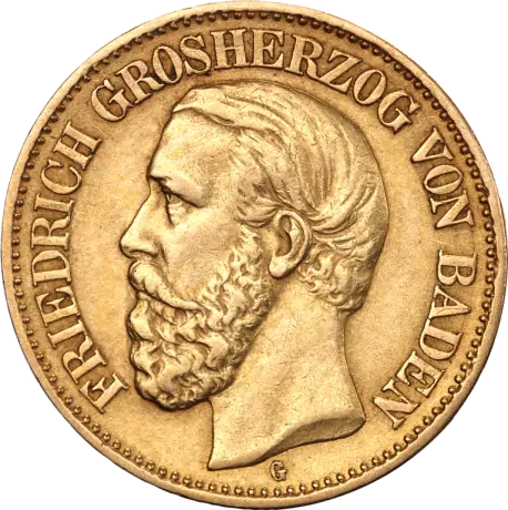 10 Mark Grand Duke Friedrich I Baden | Gold | 1872-1901