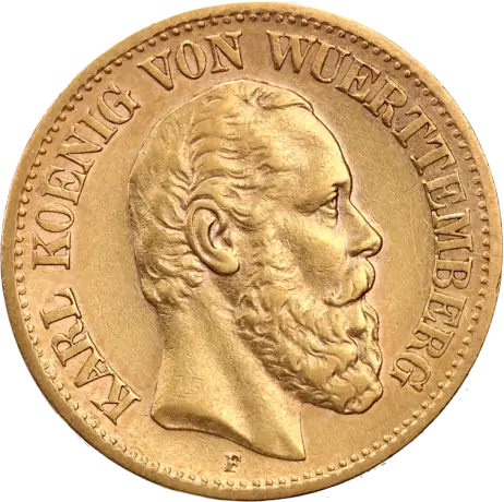 10 Mark King Karl Wurttemberg | Gold | 1864-1891