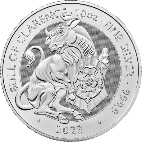 10 oz Tudor Beasts The Bull of Clarence Silver Coin | 2023
