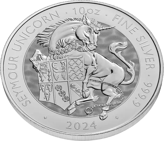 10 oz Tudor Beasts Unicorn Silver Coin | 2024