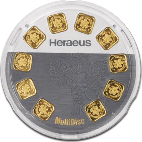 10 x 1 g MultiDisc | Gold | Heraeus