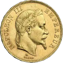 100 Francs Frankreich Napoleon III Lorbeerkranz | Gold | 1861&ndash;1870