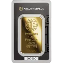 100g Lingote de Oro | Argor-Heraeus | Acu&ntilde;ada