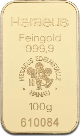100g Gold Bar | Heraeus | Minted