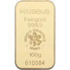 100g Gold Bar | Heraeus | Minted