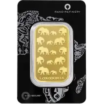 100g Lingote de Oro | Loxodonta Africana | Rand Refinery | QR Code
