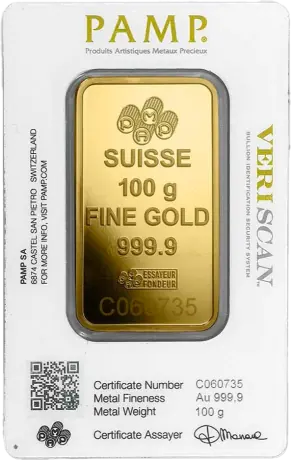 100g Gold Bar | PAMP Fortuna