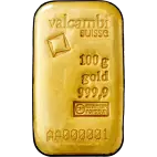 100g Lingot d'or | Valcambi | Coulé