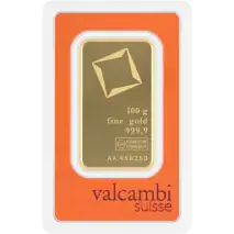 100g Lingote de Oro | Valcambi | Acu&ntilde;ada