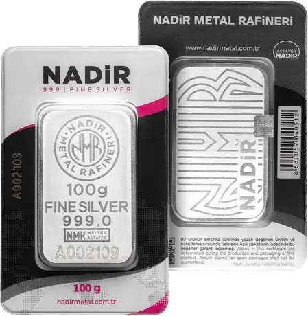 100g Silberbarren | Nadir Metal Rafineri | Geprägt