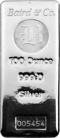 100 oz Lingote de Plata | Baird & Co.