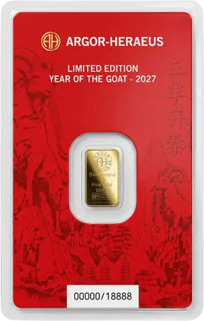 1g Goldbarren | Argor-Heraeus | Jahr der Ziege | 2027