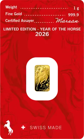1g Lingote de Oro | Argor-Heraeus | Año del Caballo | 2026