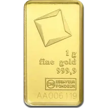 1g Goldbarren | beschädigt