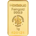 1g Gold Bar | Heraeus