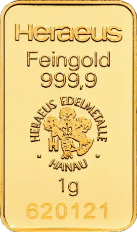 1g Gold Bar without certificate | Heraeus