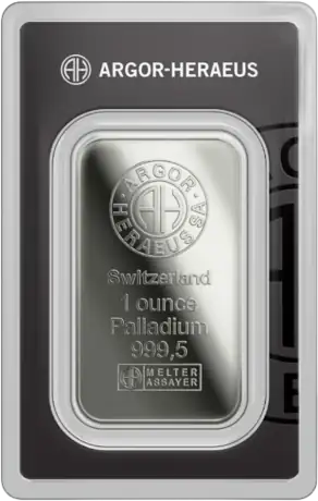 1 oz Palladium Bar | Argor Heraeus