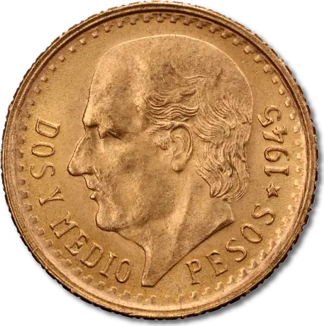2.5 Mexican Pesos Hidalgo | Gold | 1918-1948