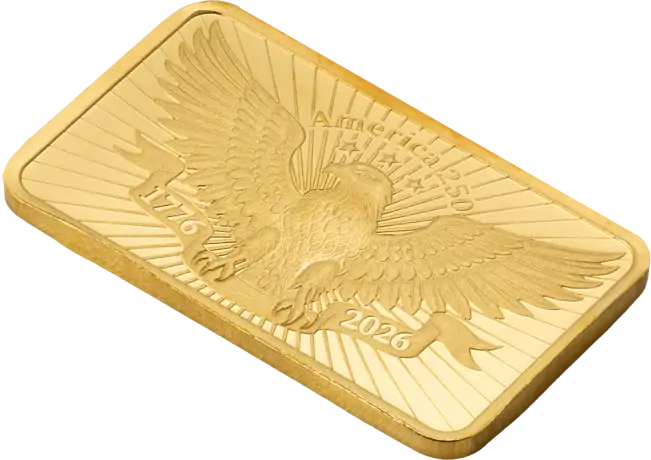 2.5g Goldbarren | PAMP | 250th Anniversary of the United States Vintage | Heraldic Bald Eagle