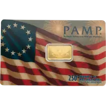 2.5g Goldbarren | PAMP | 250th Anniversary of the United States Vintage | Heraldic Bald Eagle