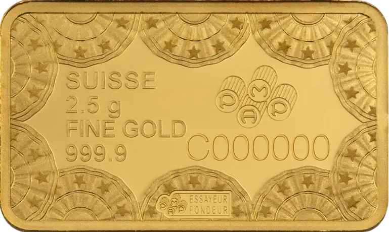 2.5g Goldbarren | PAMP | 250th Anniversary of the United States Vintage | Heraldic Bald Eagle