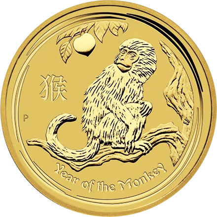 2 oz Lunar II Monkey | Gold | 2016