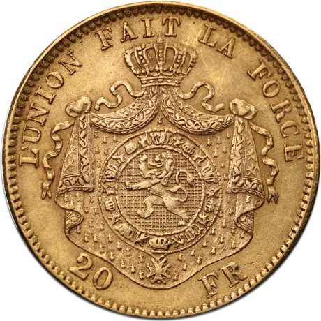 20 Franc Leopold II Belgium Gold Coin | 1876-1882