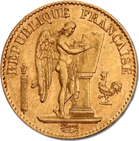 20 French Francs Angel (Génie) 3rd Republic | Gold | 1871-1898