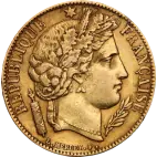 20 French Francs Cérès 2nd Republic | Gold | 1848-1852